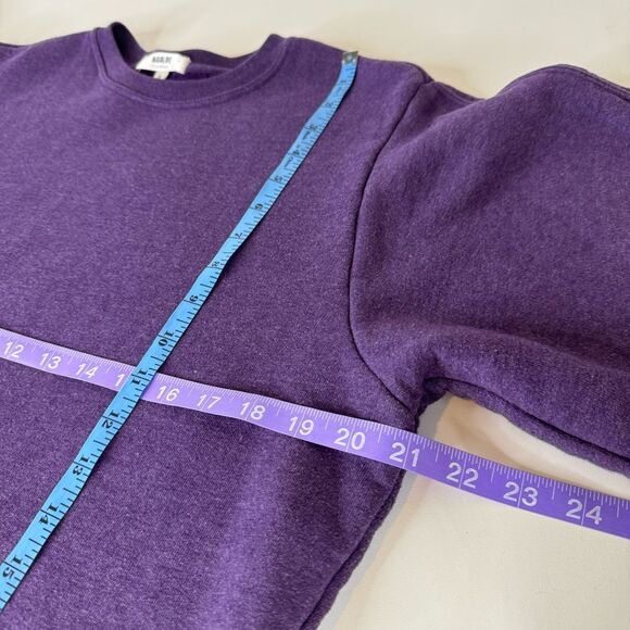 AGOLDE Thora Sweatshirt Cropped Grape Heather Crewneck 3/4 Sleeve Sz medium - Picture 9 of 14